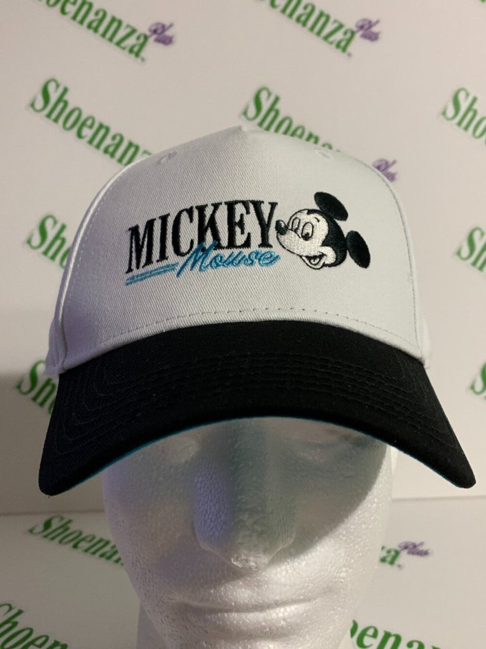 RSVLTS Hat Through The Ears Disney Mickey Mouse Cotton Snapback Cap White Black